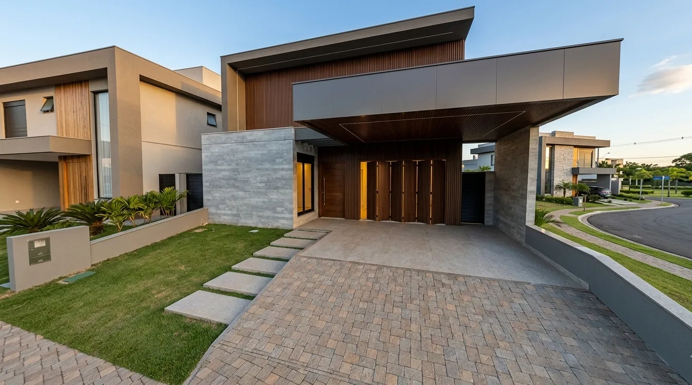 Fachada contemporânea residência L+L